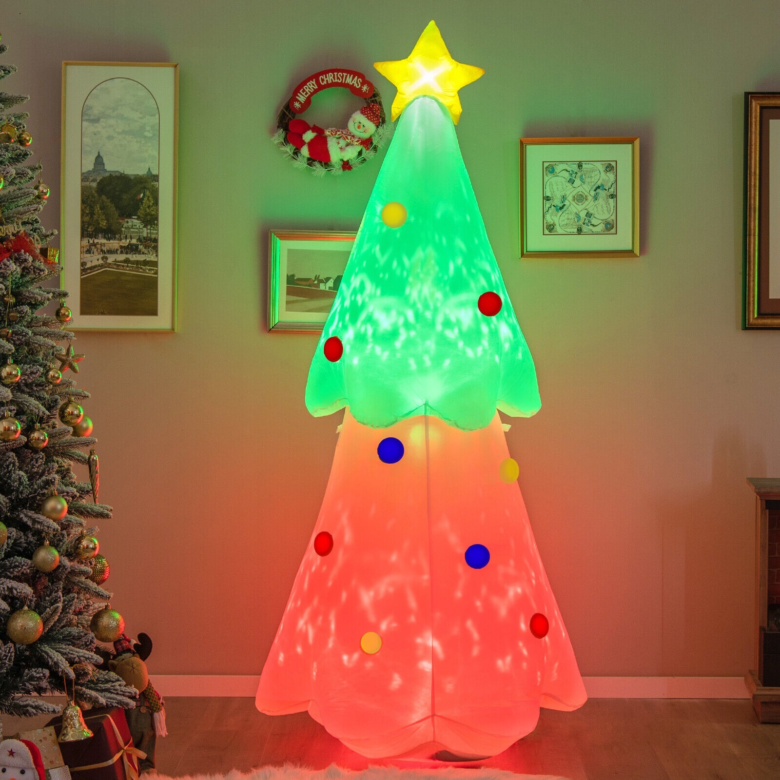 6.2 FT Inflatable Christmas Tree Blowup Xmas Tree with Topper Star