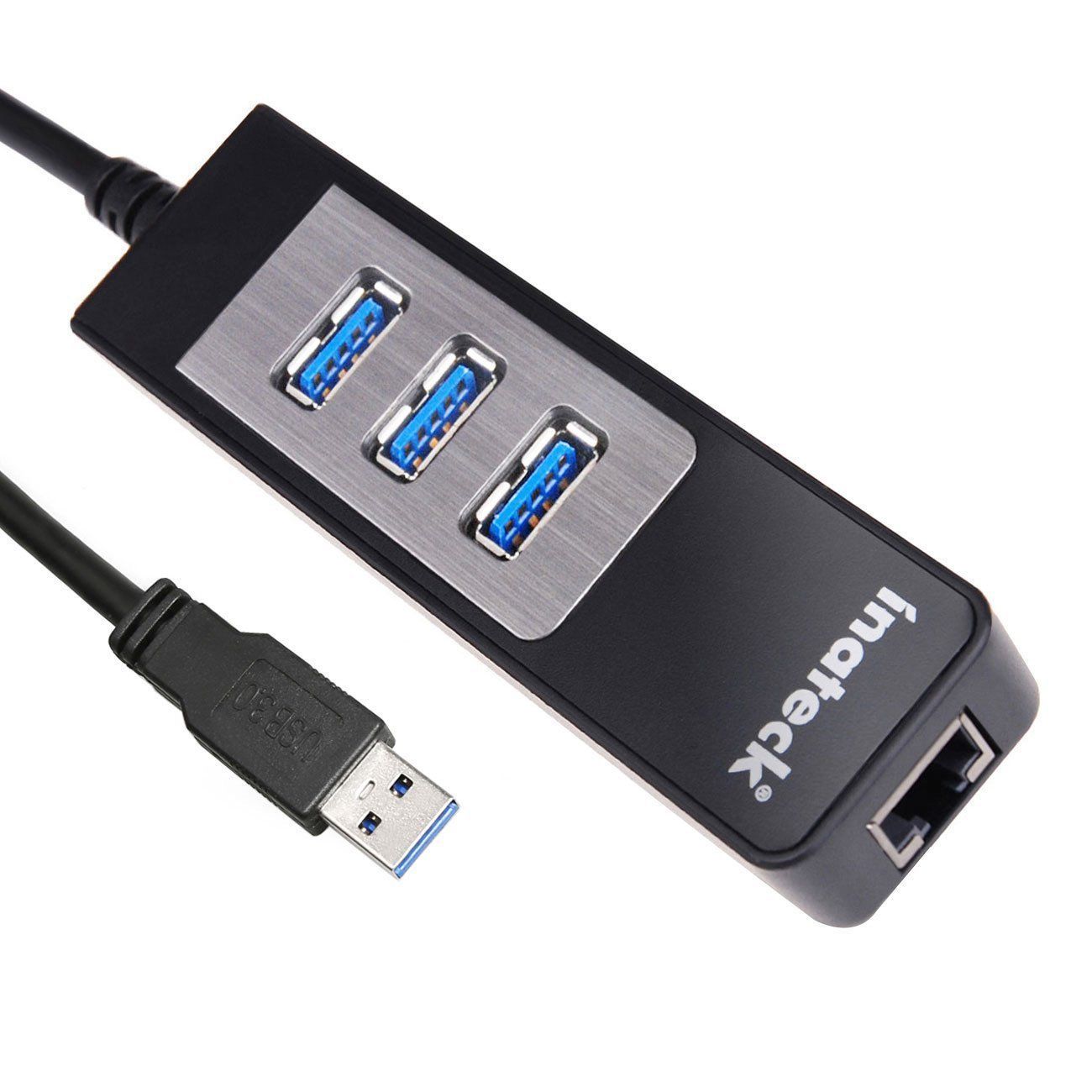 Inateck 3Port USB 3.0 Hub RJ45 Hub Converter LAN Wired