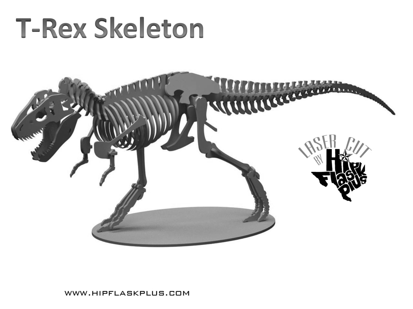 Crafts - T-Rex Skeleton - Model Kit Raw Wood - Wooden