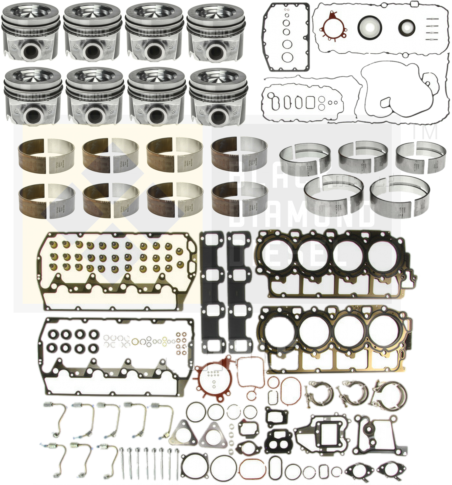 Black Diamond 11 16 Ford 6 7 Powerstroke Rebuild Kit With Pistons