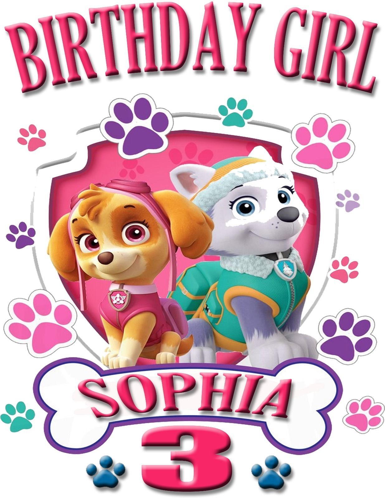 NEW PERSONALIZED CUSTOM PAW PATROL BIRTHDAY SHIRT ADD NAME & AGE FOR ...