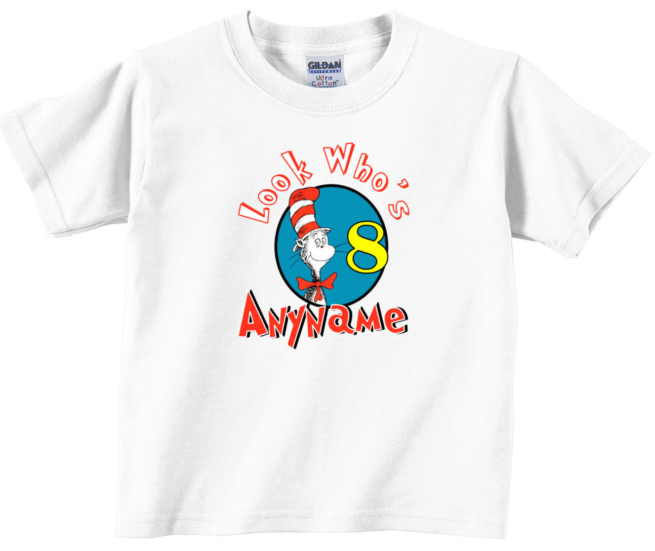 Dr Seuss Cat in the Hat Personalized Birthday TShirt 12 Baby