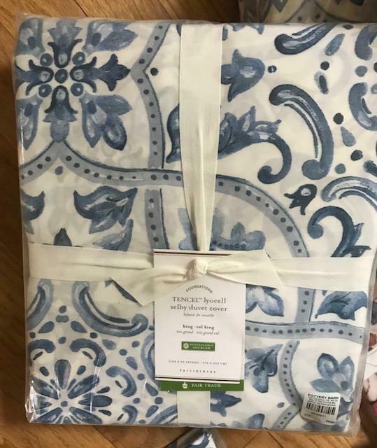 Pottery Barn Meagan Duvet Cover Set Blue Green King 2 King Shams Paisley 3pc New
