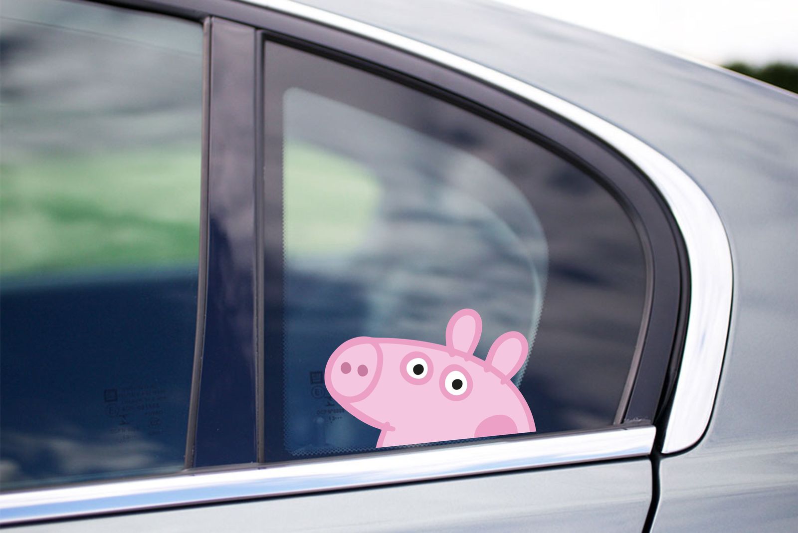 Peppa Pig Peeking Peeker Window Vinyl Decal Cartoon Sticker Kids