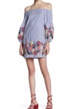 Romeo And Juliet Couture Off The Shoulder Striped Embroidered Dress NWT - $33.85