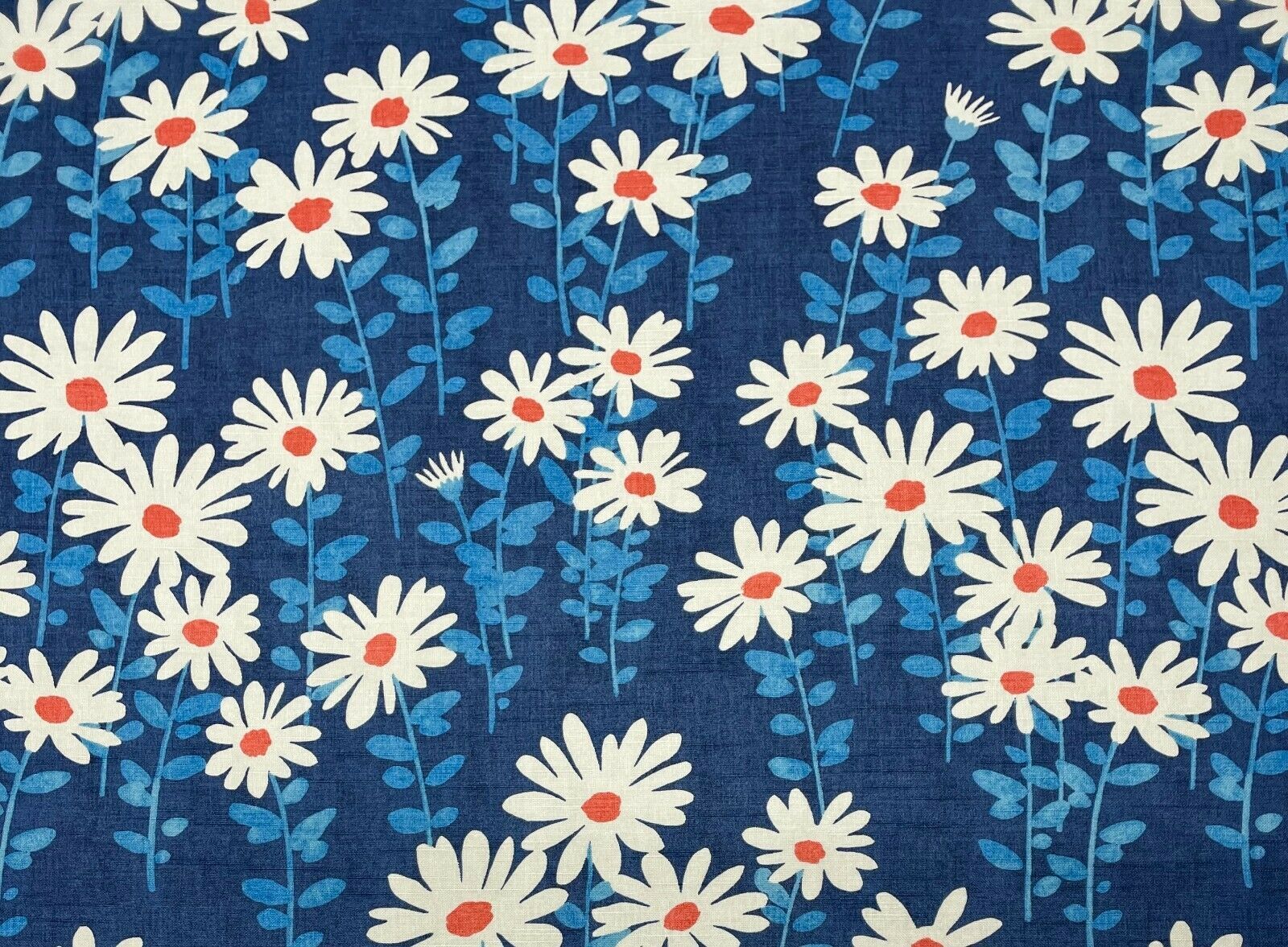 Primary image for NOVOGRATZ ENDLESS DAISIES BLUE MOOD FLORAL HIGH END MULTIUSE FABRIC BY YARD 54"W
