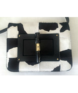 TOM FORD BLACK Natalia Leather Covered Hardware Patchwork Calf Hair Bag ... - $1,485.00