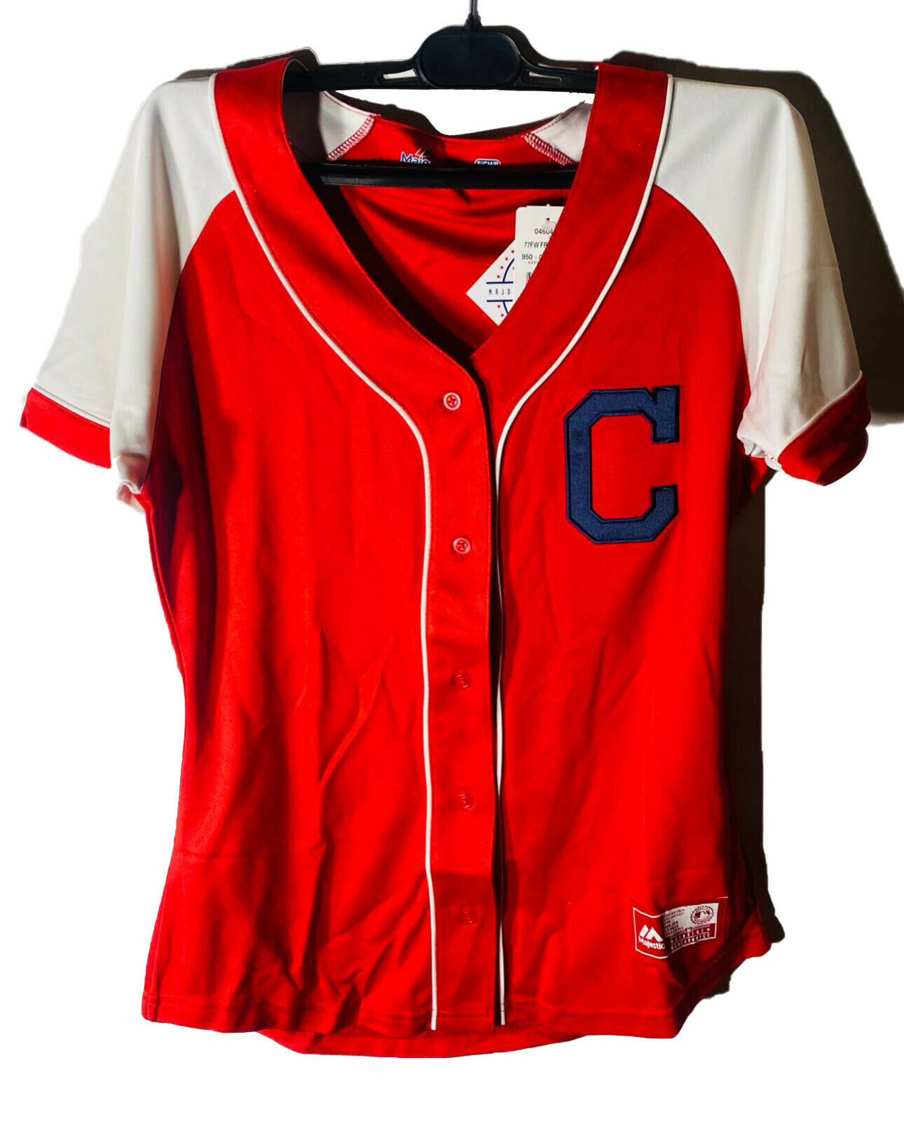 Majestic Athletic Women's Cleveland Indians Fashion Jersey Small - Red