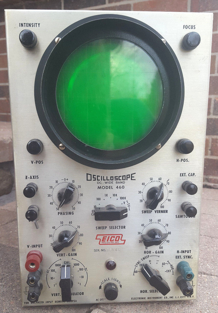 EICO DC Wide Band Model 460 OscilloscopeVintageMetalLeather Handle