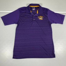 Champion LSU Tigers Polo Shirt Mens Small Purple Gold Football Golf Light B2 - $18.73