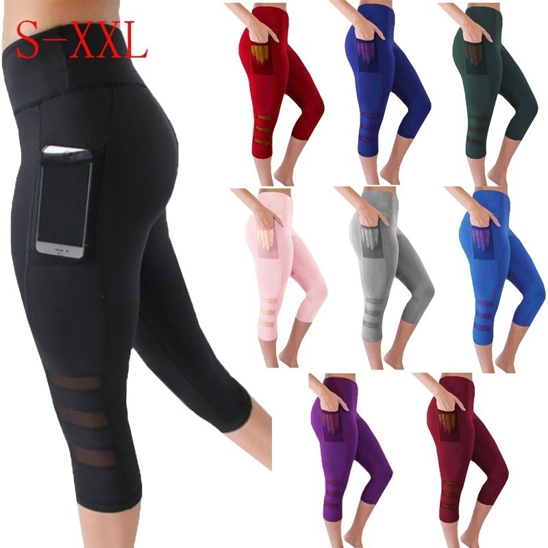 Image of Women Legging Black Leggins Sexy Net Women Leggings Knitted Workout Clothes