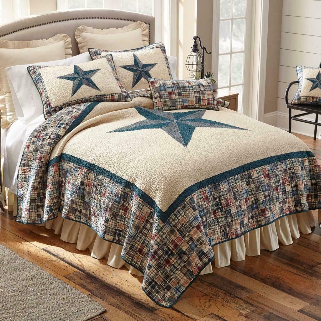 Donna Sharp Austin Star Quilted **KING** Quilt Rustic Lodge Country ...