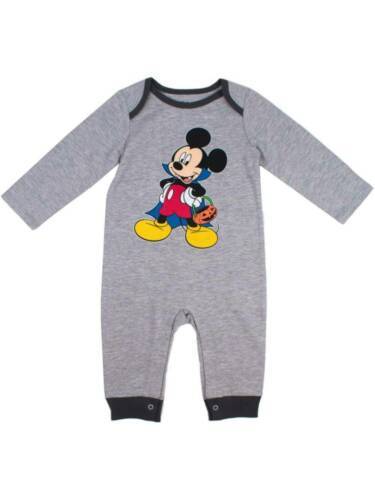 Halloween Disney Baby Mickey Mouse Vampire Gray Romper Long Sleeve Boys- 0/3 mth