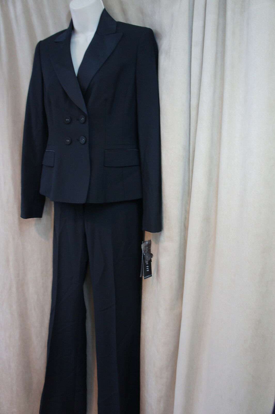 Anne Klein Pant Suit Sz 2 Onyx Black 