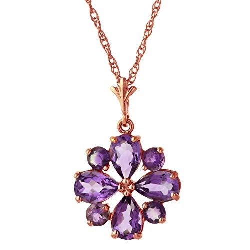 Galaxy Gold GG 14k 18 Solid Rose Gold Necklace with Natural Amethysts