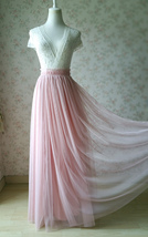 Womens Long Tulle Skirt, Pink Long Tulle Skirt, Bridesmaid Outfit, Plus Size image 3