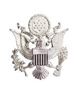 AMERICAN EAGLE - 1 1/2&quot; silver us military officer cap emblem pin brooch... - $9.99