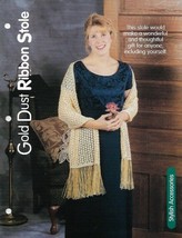 Gold Dust Ribbon Stole Knitting Pattern House of White Birches - $6.42