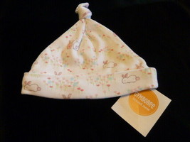 Gymboree Baby Girl Brand New White Pink Easter Bunny Layette Hat Cap B EAN Ie 3-6 - $12.86
