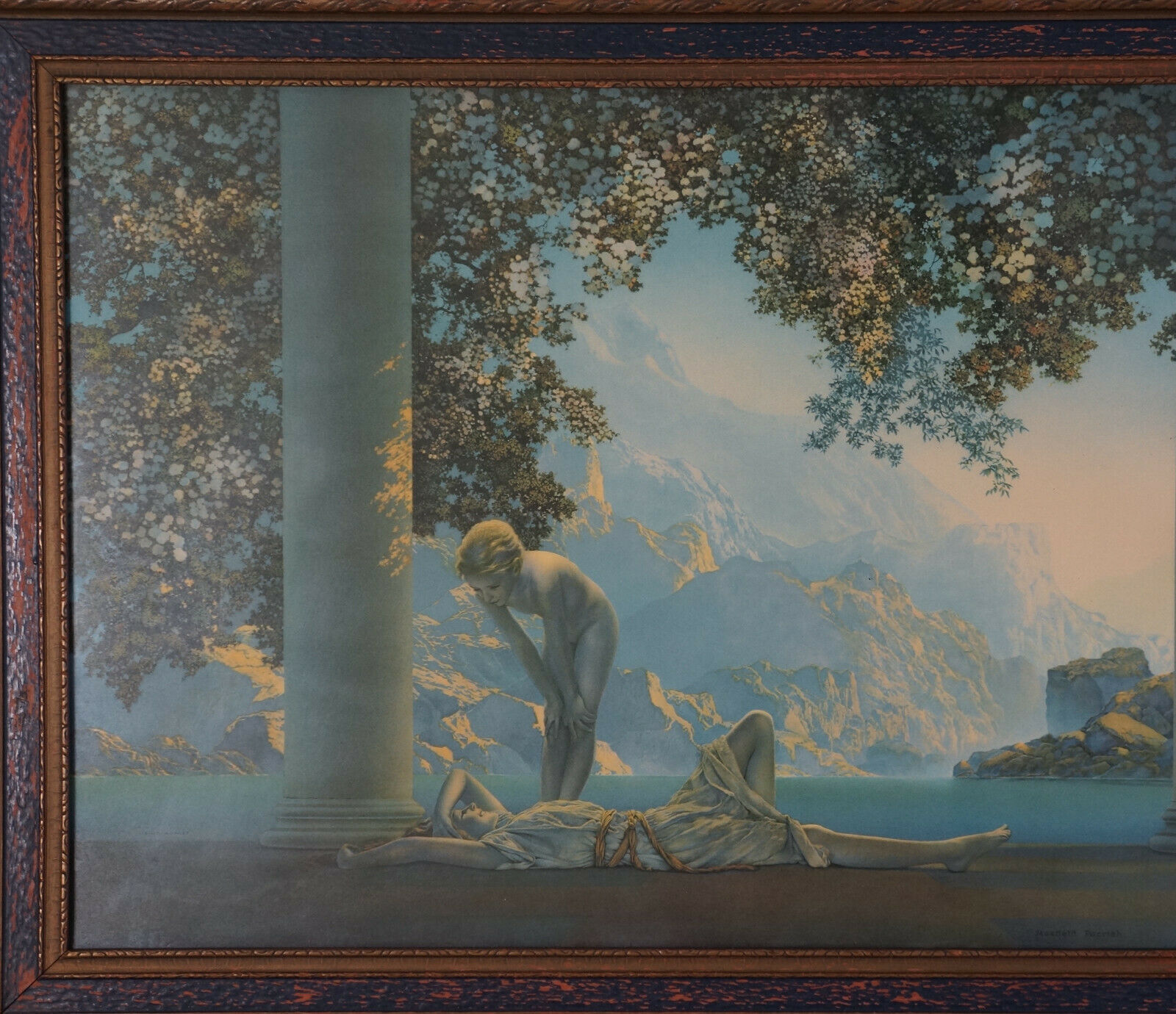 DAYBREAK Maxfield Parrish Print Original Frame Antique Paintings   S L1600 