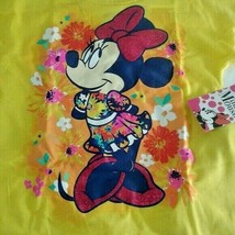Disney Minnie Mouse 2 Piece Challis Jogger Set NWT Yellow Floral Pants Glitter - $13.99