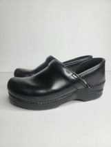Dansko Womens Nursing Work Black Leather Clogs Slip On Shoes 38 EUR 7.5-8 US - $38.35