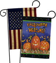 Halloween Welcome - Impressions Decorative USA Vintage - Applique Garden Flags P - $30.97