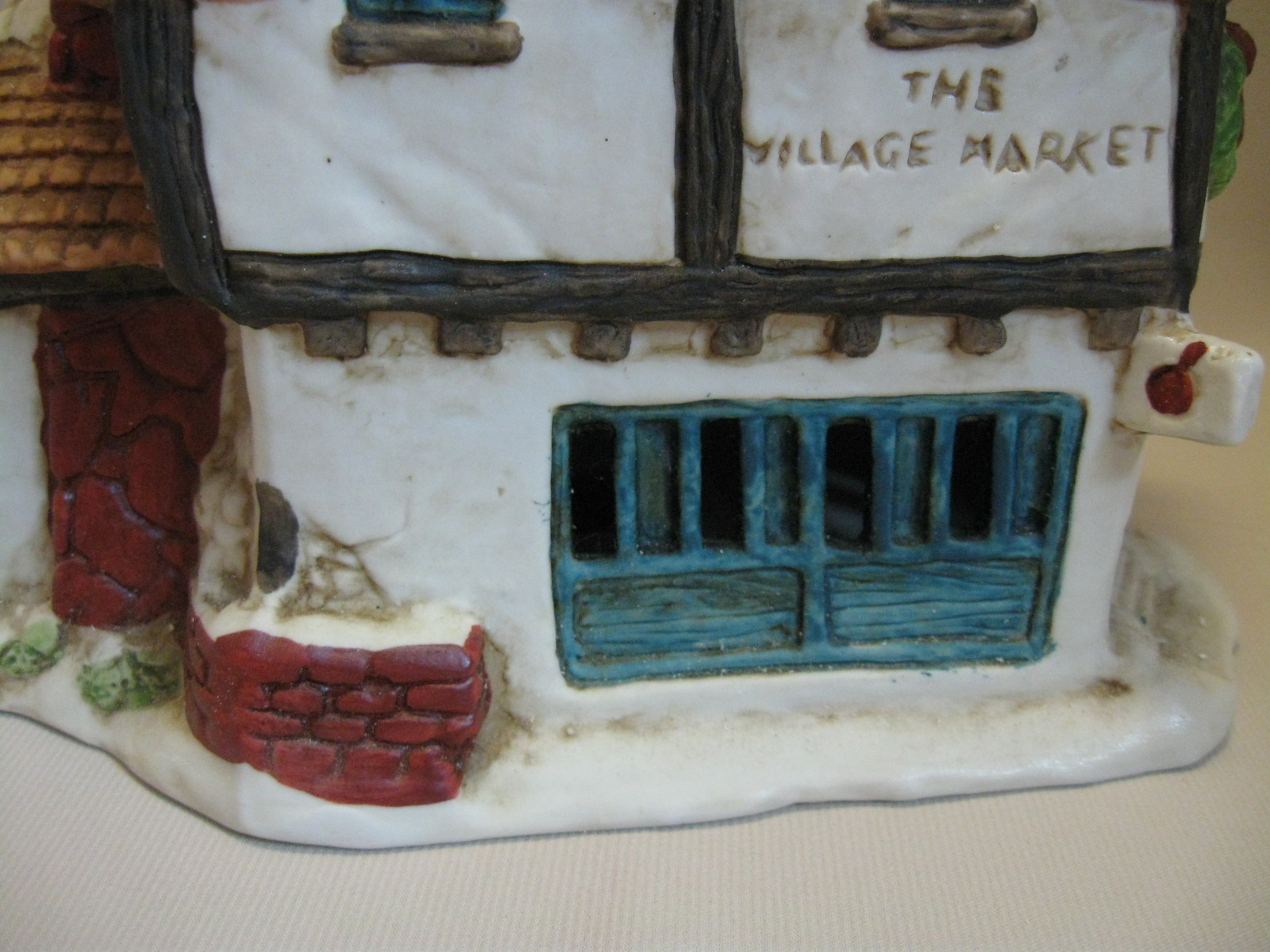 Bisque Porcelain The Village Market Building Christmas Village
