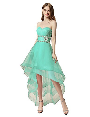 Sarahbridal Women's Tulle Hi-Lo Beading Prom Dress Evening Gown US4 ...