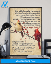 I Cross My Heart Lyrics Canvas | Beautiful Cardinal Birds Canvas - $49.99
