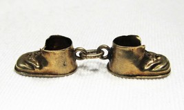Estate Vintage 14K Yellow Gold Siged JMF Baby Shoes Charm C2045 - $169.22