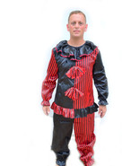 Adult Mens Boys Creepy Halloween Clown Costume Party Red and Black - MEDIUM - $18.99