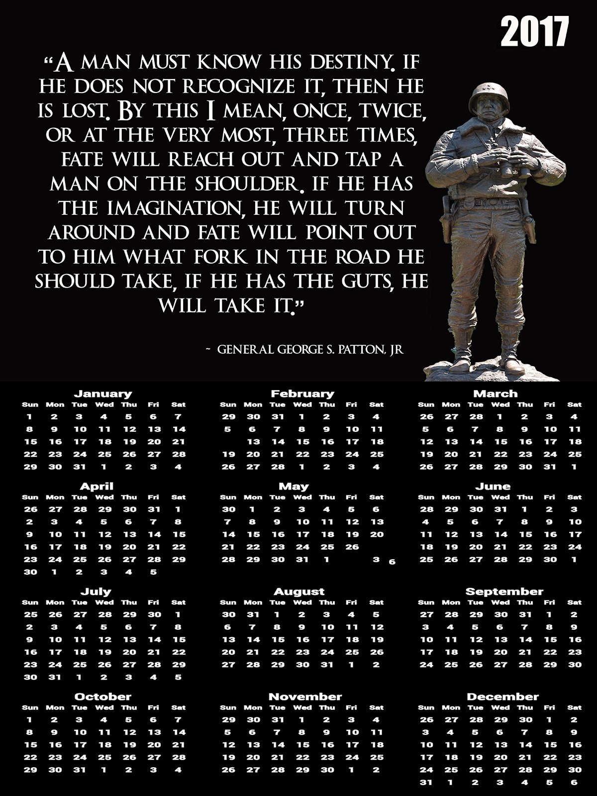General George S Patton Quote Poster 13x19 inches B