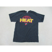 Miami Heat Shirt Adult Large Black Yellow NBA Basketball Mens B24* - £20.15 GBP
