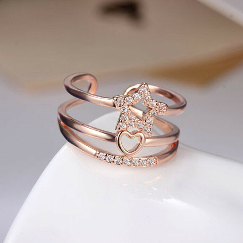 [Jewelry] Best Friend Small Heart and Star Open Ring for Friendship ...