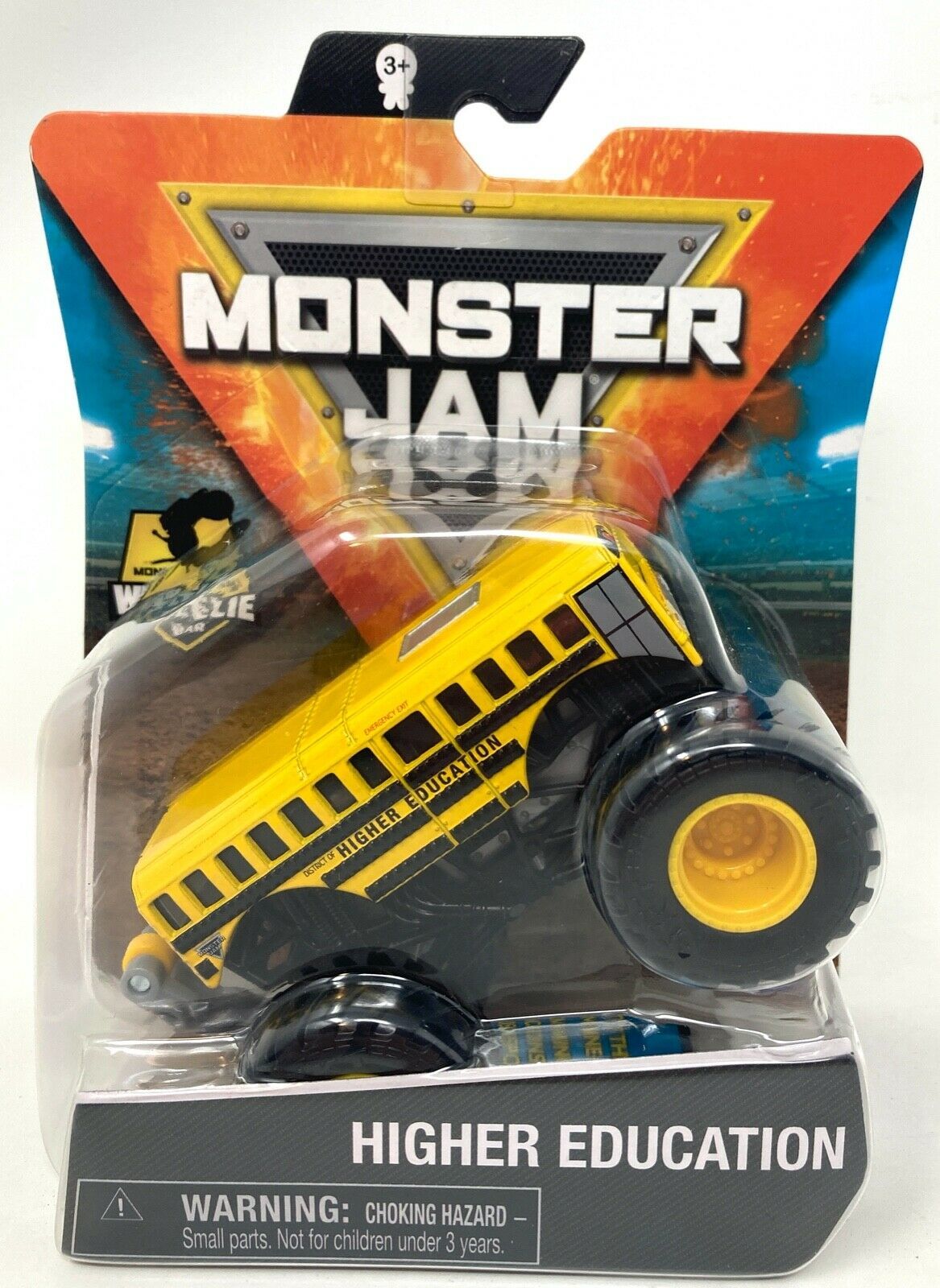 BRAND NEW Spin Master Monster Jam Higher Education Bus w/ Wheelie Bar/Poster