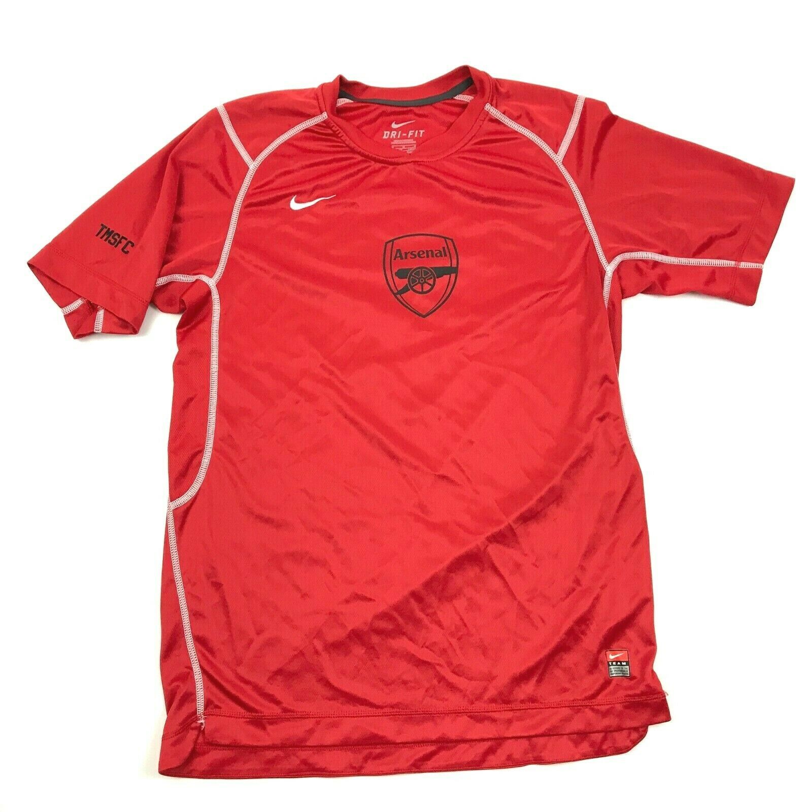 Nike Dri-FIT Mens ARSENAL F.C. Soccer Jersey Red Short Sleeve Size