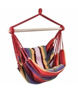 D4 Color Deluxe Hammock Rope Chair Porch Yard Tree Hanging Air Swing Out... - £45.09 GBP