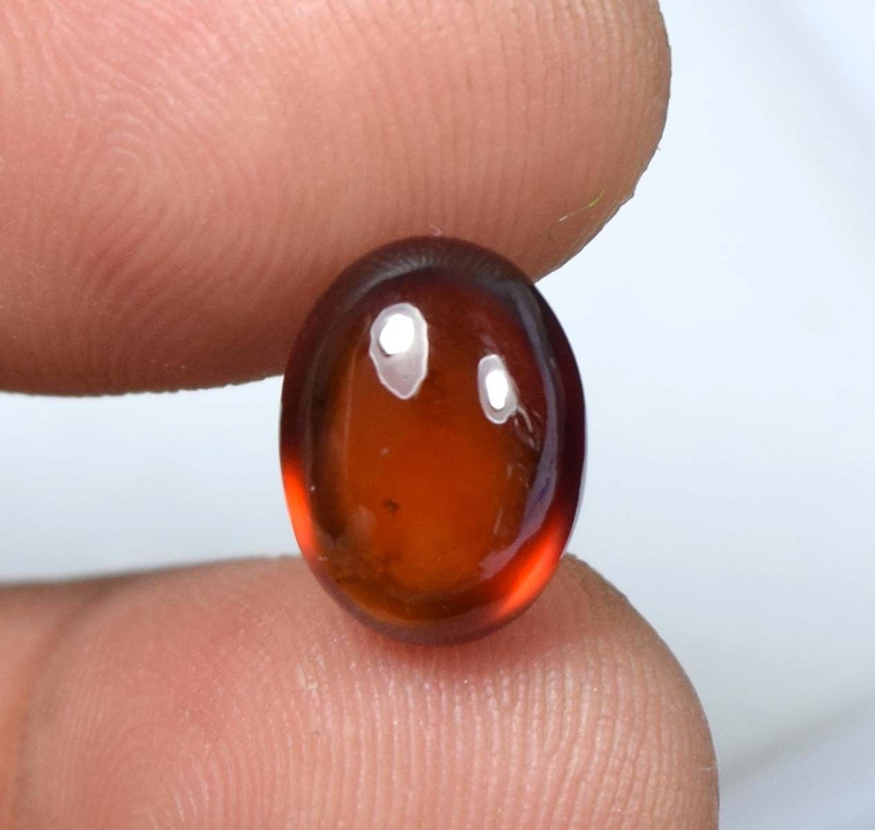 7.40 Cts. 100 Natural Hessonite Oval Cabochon Loose Gemstone