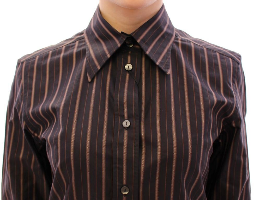 Black Striped Cotton Button Down Shirt Fashion