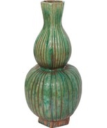 Vase Fluted Gourd Hexagonal Colors May Vary Speckled Green - $309.00