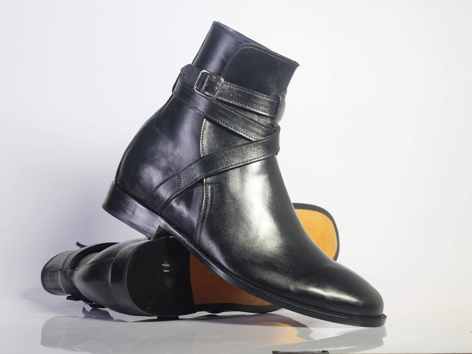 Bespoke Black Leather Ankle Jodhpurs Boots For Mens Boots 9624