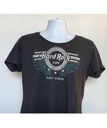 Hard Rock Cafe New York T Shirt Womens XL Winged Bling Logo Cotton  - $21.73