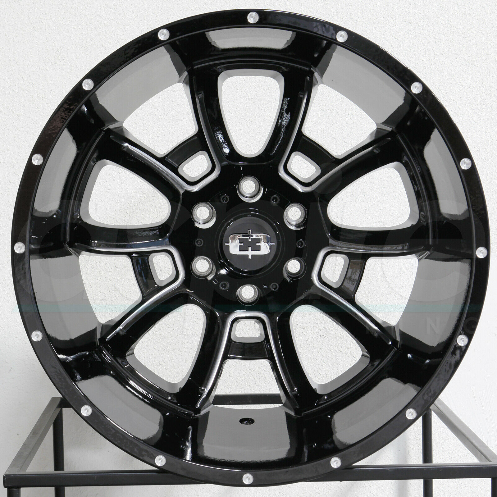 One 20x10 Vision 415 Bomb 8x180 -25 Black Milled Wheels Rims - Wheels