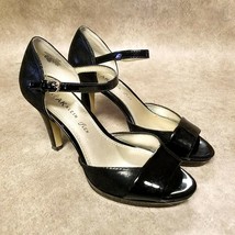 Anne Klein Womens Emsley  Size 6.5 Black  Peep Toe Ankle Strap 3.5" Heels - $19.99