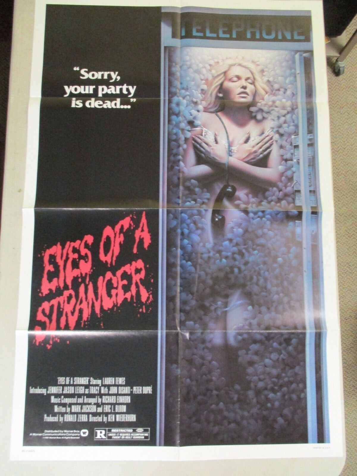 Vintage 1 sheet 27x41 Movie Poster Eyes Of A Stranger 1981 Lauren Tewes ...