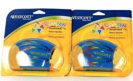 2 Count Westcott Crayon Sharpener Battery Operated Storage For Shavings