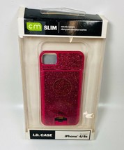 Case-Mate Slim Cover I.D Case Holder for iPhone4/4S (Pink Sparkle) Hard Shell - $5.93