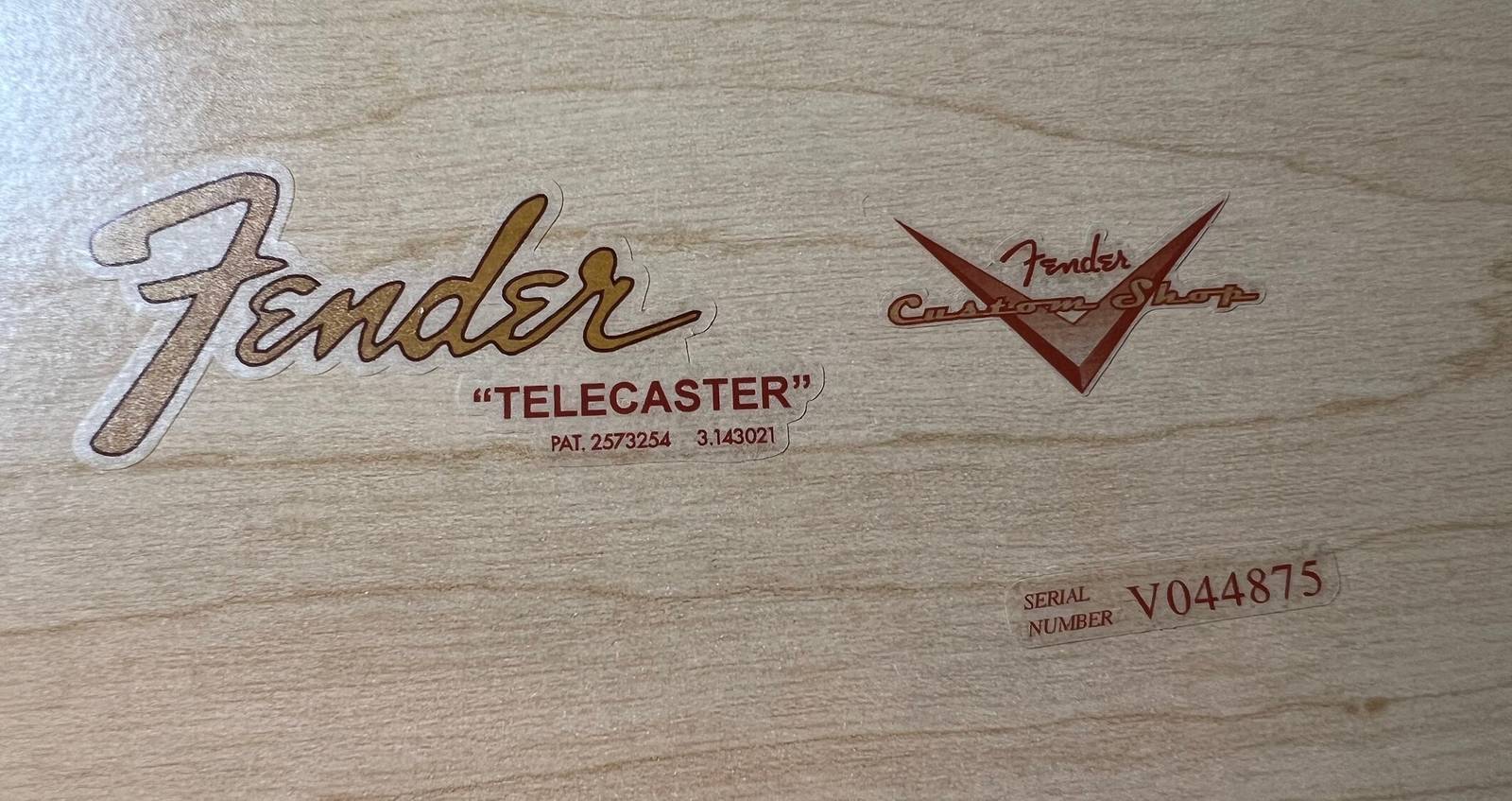 Fender Telecaster Headstock Logo Sticker, Clear Vinyl Fender Sticker