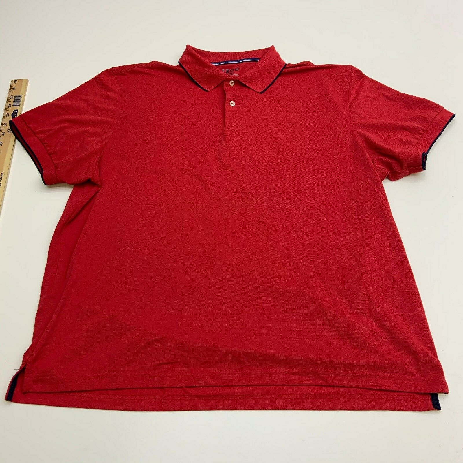 Izod Performance Polo Shirt Mens XXL Red Polyester Short Sleeve Casual ...